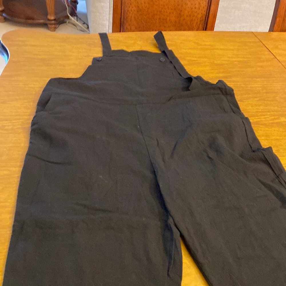 Black Women's Cotton Blend Overalls Jumpsuit